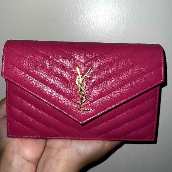 Yves Saint Laurent Fuchsia Quilted Clutch - Picture 1 of 5
